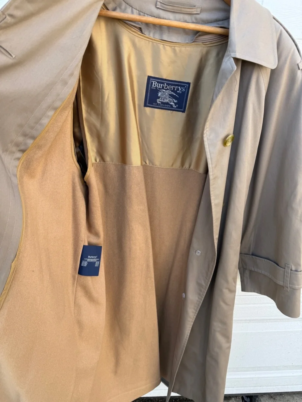 Vintage Burberrys Trench Coat Womens 10 Petite Beige Nova Check Lined Belted - Picture 10 of 14